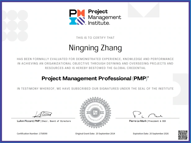 Project Management Professional certificate
